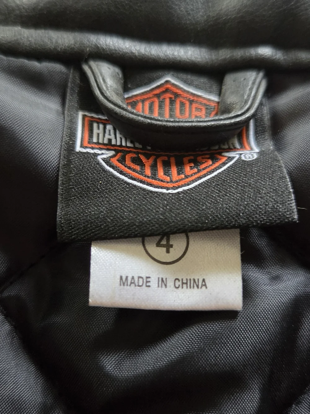 Harley-Davidson Kids Faux Leather Racing Jacket | Black Orange Motorcycle Coat |